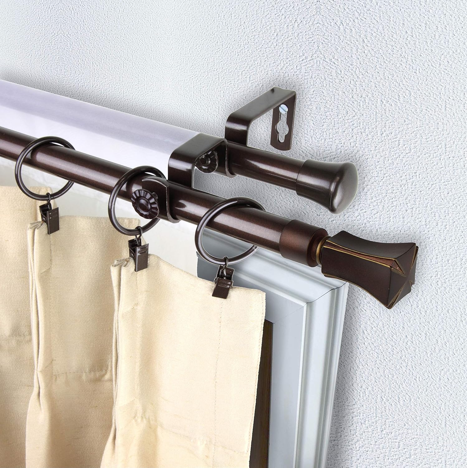 Rod Desyne Fort Double Curtain Rod, 28 by 48-Inch, Cocoa