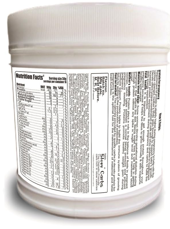 Image of Advanta Sugar Free Whey Protein Powder for Pregnant Women as Snack for Pregnancy & Breastfeeding Mothers - 500g Elaichi Pista