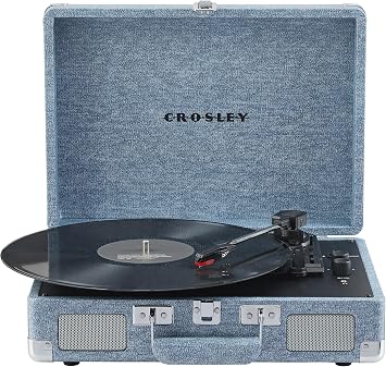 Crosley CR8005F-WD Cruiser Plus Record Player, Washed Denim