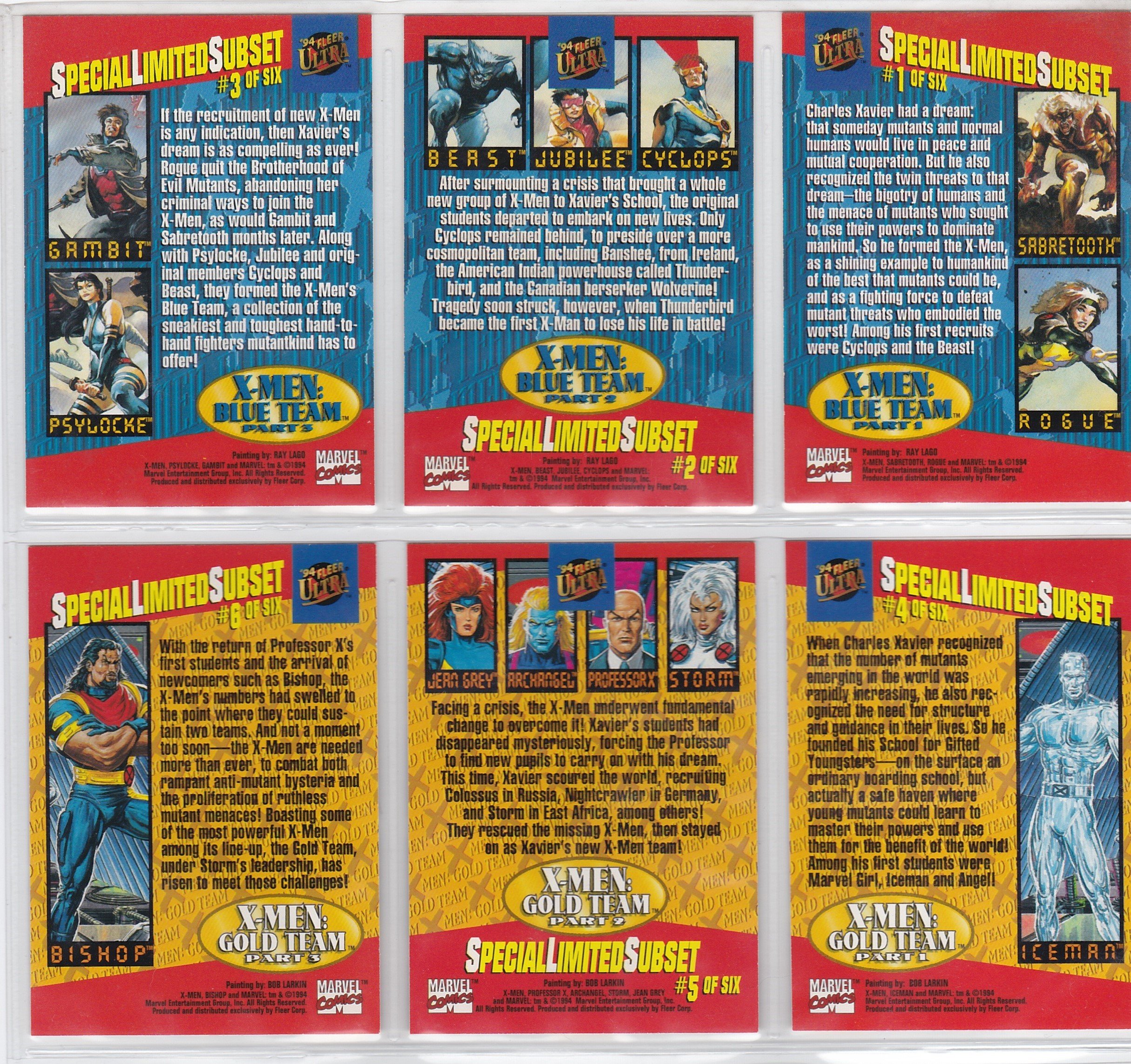 Amazon.com: 1994 Fleer Ultra X-Men Blue & Gold Team Triptych