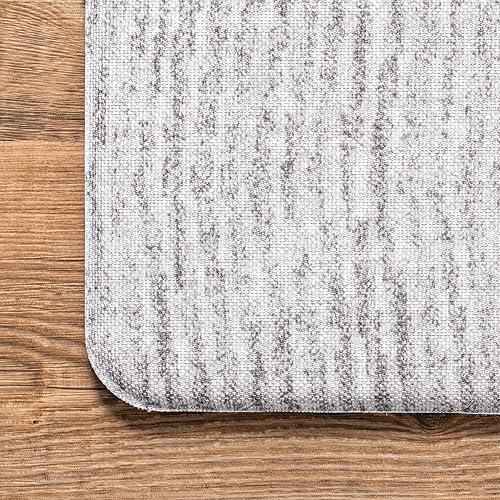 Miniatura 3 de nuLOOM Sherill Ripple - Tapete antifatiga para cocina o lavandería, 2 x 3, gris claro
