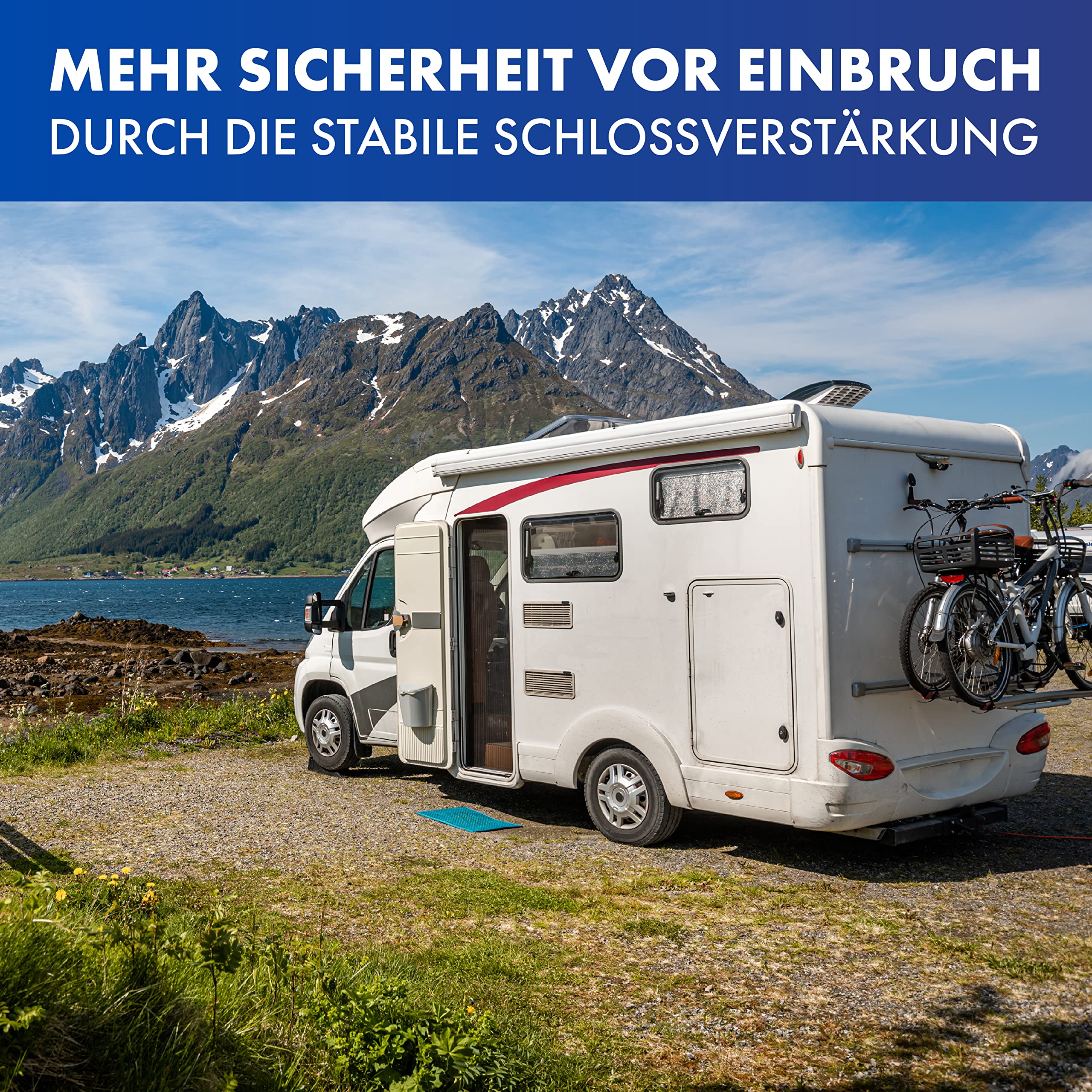 LAINFELD Einbruchschutz | Prick Stop Fahrertür + Hecktür | Türsicherung für FIAT Ducato, Citroen Jumper, Peugeot Boxer | Wohnmobil Sicherheit Prickstop