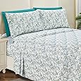 Elegant Comfort Best, Softest, Coziest 6-Piece Sheet Sets! - 1500 Premier Hotel Quality Luxurious Wrinkle Resistant 6-Piece Damask Stripe Bed Sheet Set, California King Sage/Green