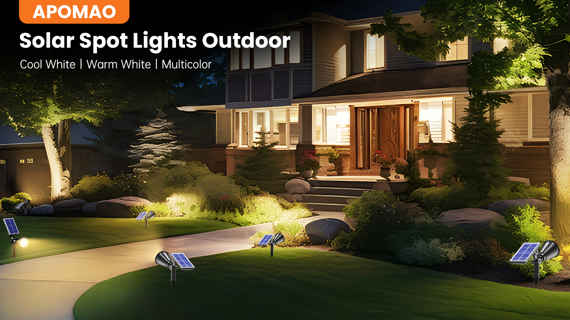 Image of Solar Lights Outdoor Waterproof, 36 LEDs Adjustable Solar Spot Lights Outdoor, 2-in-1 Solar Powered Spotlight Landscape Lighting for Tree, Garden, Yard, Pathway- 3 Pack (Warm White)