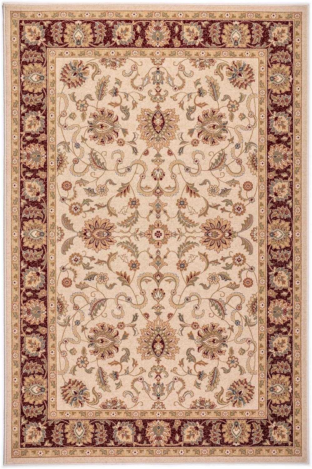 MOLDABELA Classic Large Natural Wool Rug for Living Room & Bedroom, Oriental Rug, Floral Design