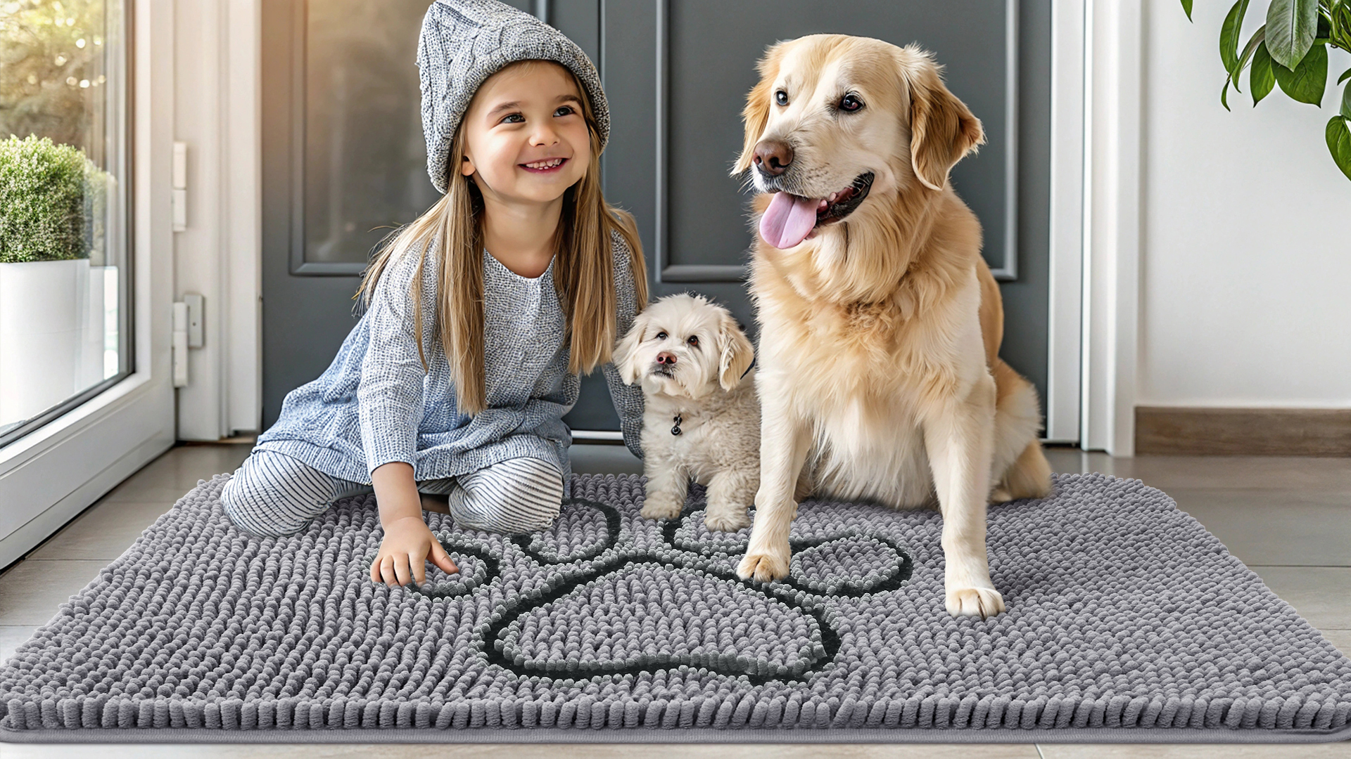 Amazon.com: OLANLY Dog Door Mat for Muddy Paws 30x20, Paw Print