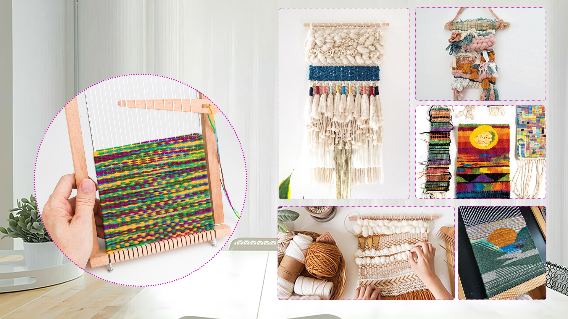 Webrahmen Set Für Kinder 4-12 Jahre - Holz Webstuhl Mit 12 Garnfarben