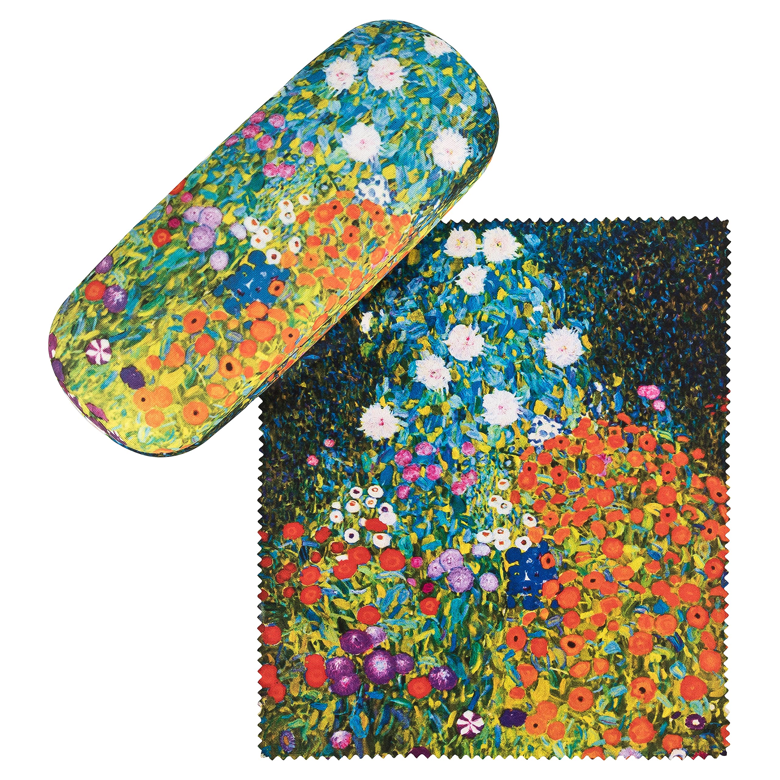 VON LILIENFELD Glasses Case Gustav Klimt: Flower Garden Present Cleaning Cloth Spectacle Cases Lightweight Stable Art