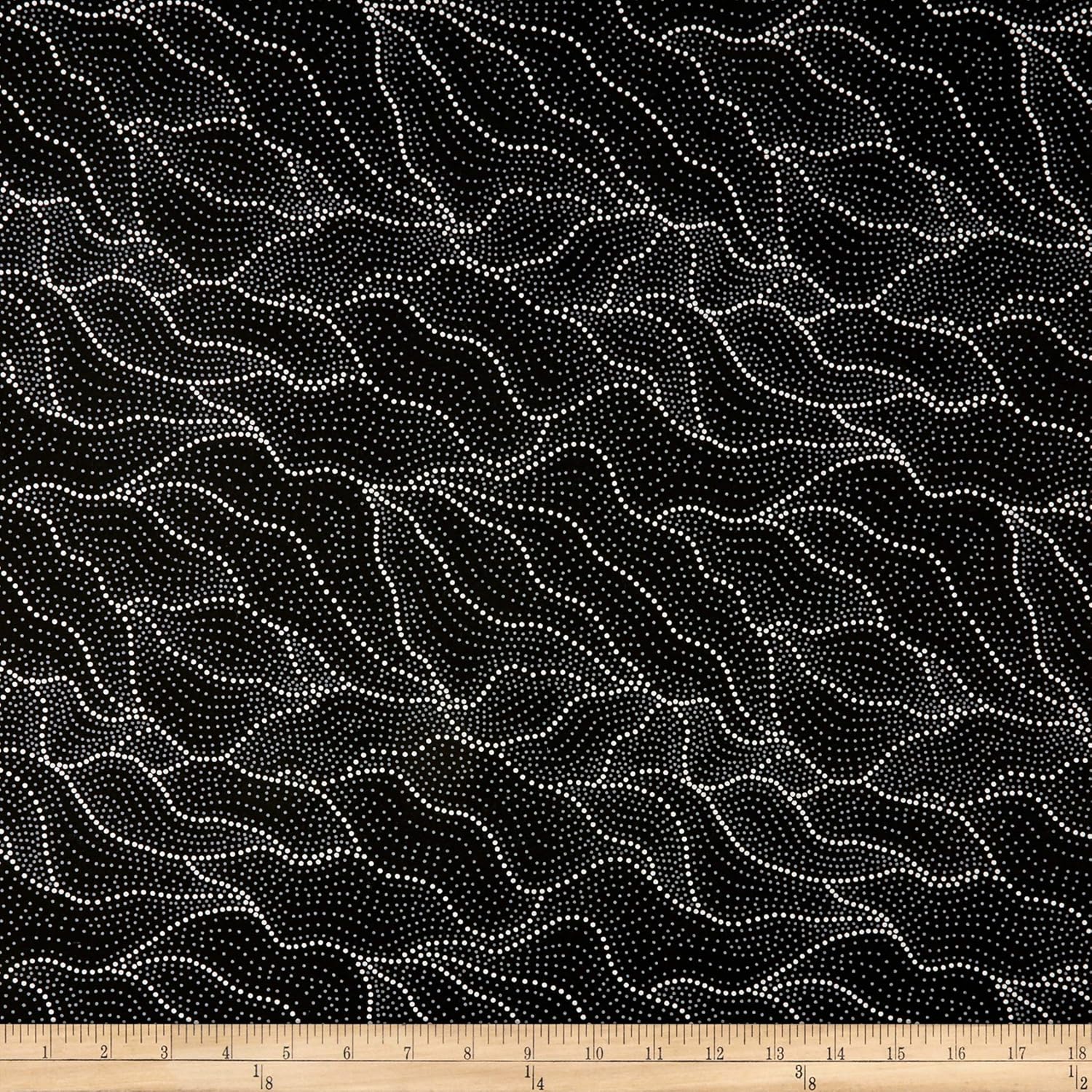 M&S Textiles Land of Utopia Fabric, Black, Fabric By The Yard