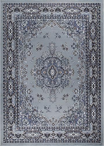 Miniatura 87 de Home Dynamix Premium Sakarya - Tapete tradicional con borde y medallón, gris, tapete rectangular de 7 pies 8 pulgadas x 10 pies 7 pulgadas Azul