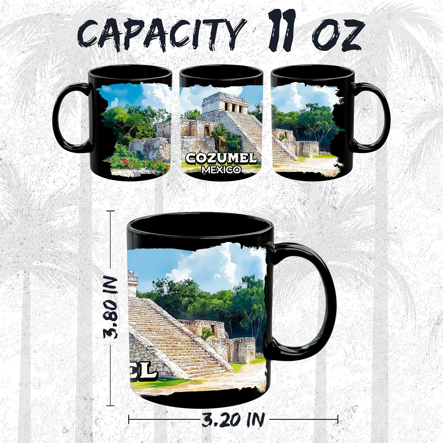 Cozumel Mexico Ceramic Coffee Mug 11oz Island Caribbean Beach - Tea Coffee Mug with Comfortable Grip - Unique Fun Gift Cup for Office or Home - Vibrant Long-Lasting Print ID45211 - Image 2