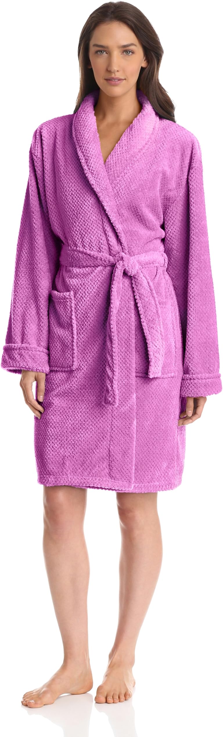 Seven Apparel Hotel Spa Collection Popcorn Jacquard Bath Robe, Lavender