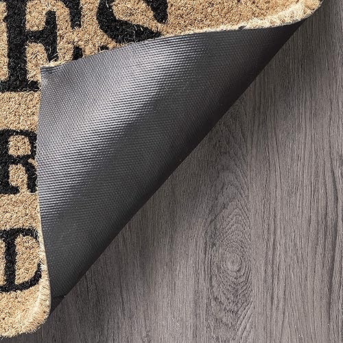 Miniatura 4 de nuLOOM Felpudo de fibra de coco Leave Your Shoes and Worries, 1x2, natural