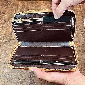 ブライドルレザー 編み込み メンズ 長財布 ラウンドファスナー 茶色　ブラウン 新作品 ブラウン ハンドメイド 新品 ブライドレザー ヌメ革/本革