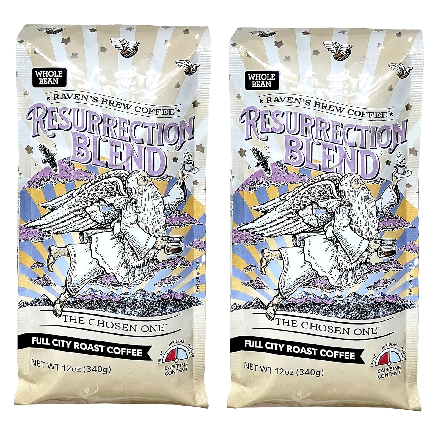 Ravens Brew Whole Bean Bruin Blend, 12-Ounce Bags (Pack of 2)