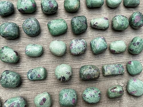 Miniatura 5 de Piedras rodadas de fucsita de rubí, piedra preciosa de fucsita de rubí natural pulida, cristales curativos de fucsita de rubí (fucsita de rubí, 0.25