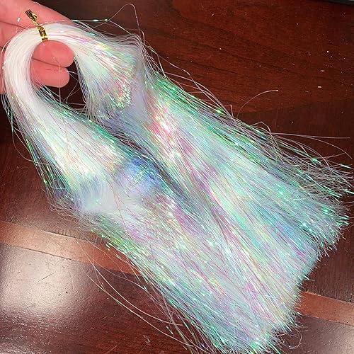 Miniatura 6 de Heyiwell Carámbanos de oropel de 2000 hebras para árbol de Navidad, Navidad, fiesta de cumpleaños, decoración de boda de 18 pulgadas, rosa