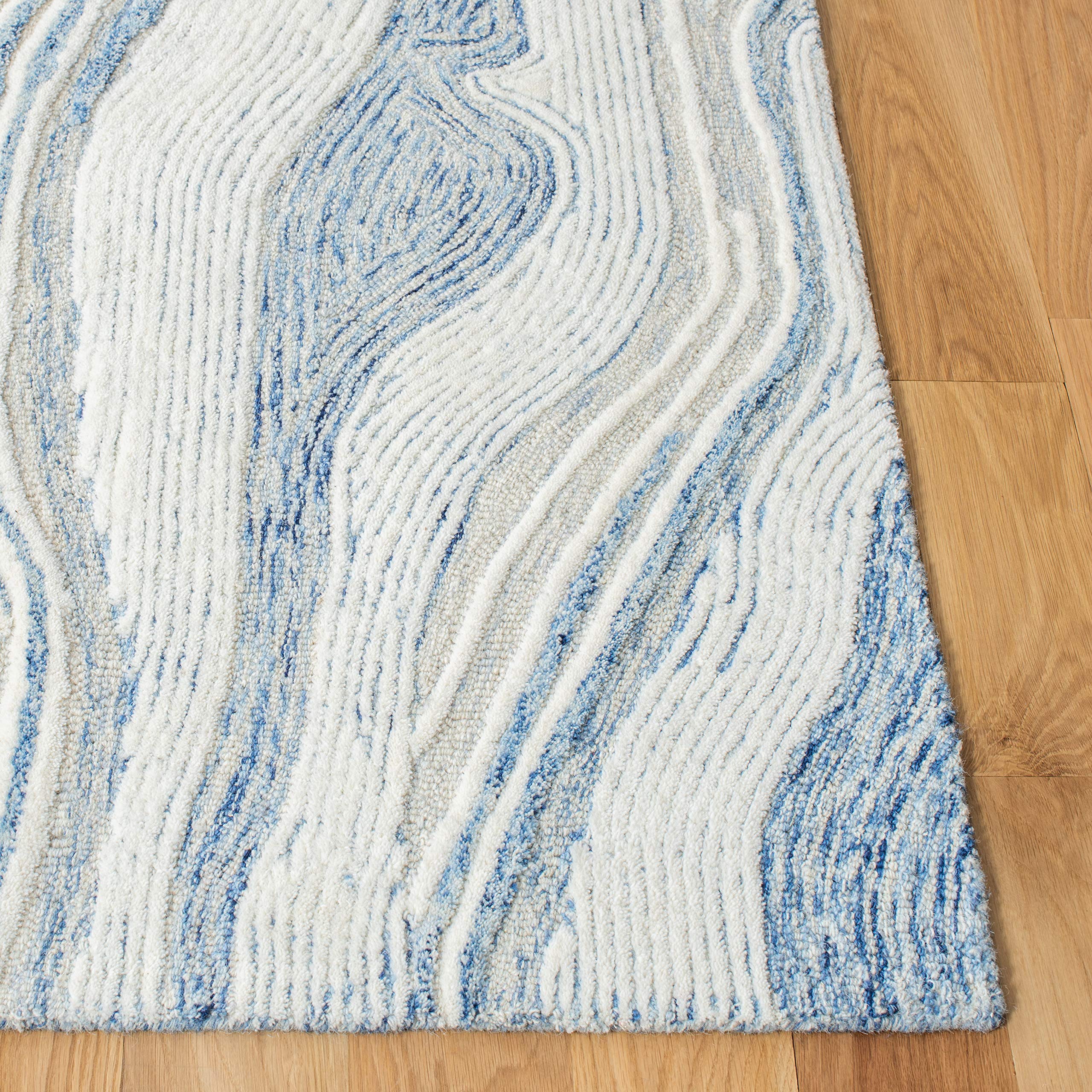 SAFAVIEH Wyndham Collection Runner Rug - 2'3 x 7', Blue & Multi, Handmade Modern Wool, Ideal for High Traffic Areas in Living Room, Bedroom ( WYD318A