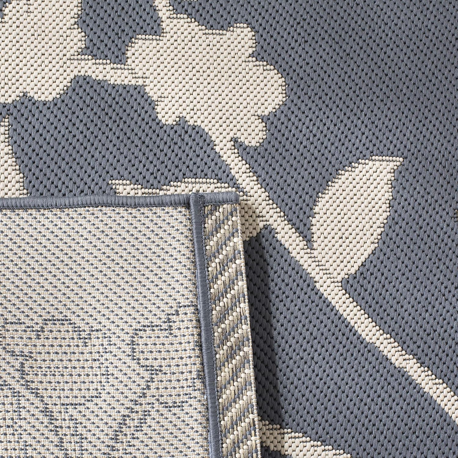 SAFAVIEH Courtyard Collection 6'7" x 9'6" Anthracite/Beige CY7019 Indoor/ Outdoor Waterproof Easy Cleaning Patio Backyard Mudroom Area Rug