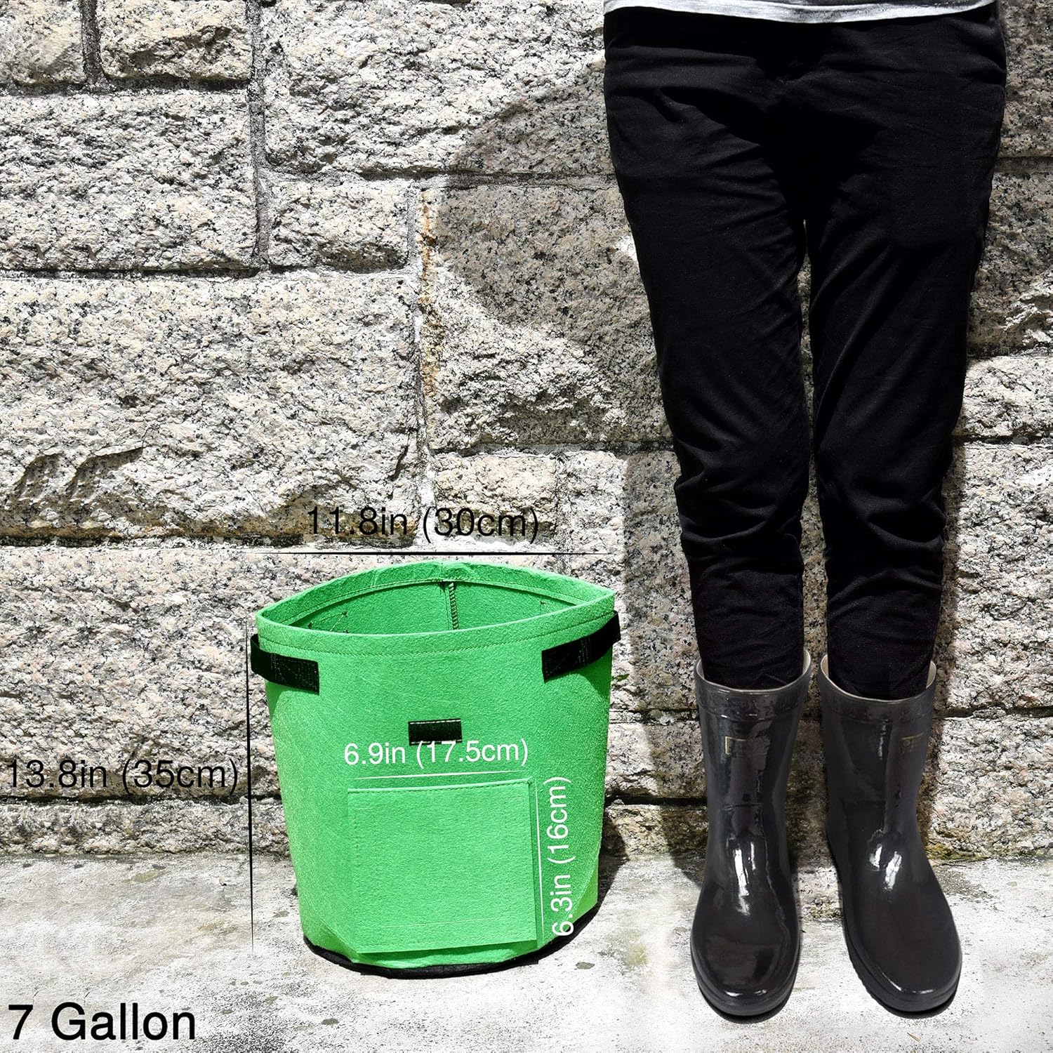 FiveSeasonStuff 7 Gallons Potato Grow Bags with Side Flap, Heavy Duty Fabric Pots 9 Pack (Green)