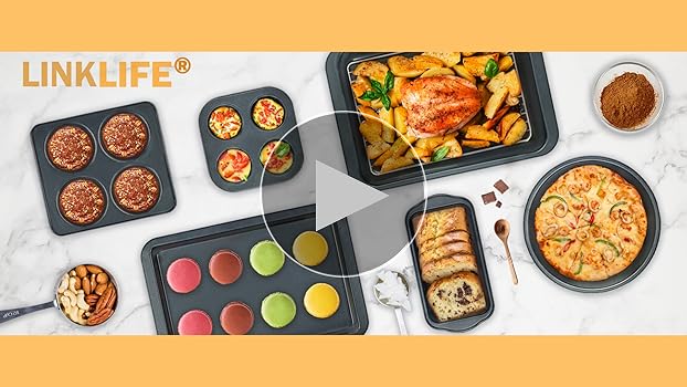 Amazon.com: 8-Piece Baking Pans Set with Rack, Nonstick