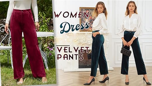 Rasutina Black Velvet Pants for Women Dressy Women's Casual Wide Leg Pants High Waisted Palazzo Pants Velour Pants Small at Amazon Women's Clothing store Rasutina Black Velvet Pants for Women Dressy Women's Casual Wide Leg Pants High Waisted Palazzo Pants Velour Pants Small at Amazon Women's Clothing store
