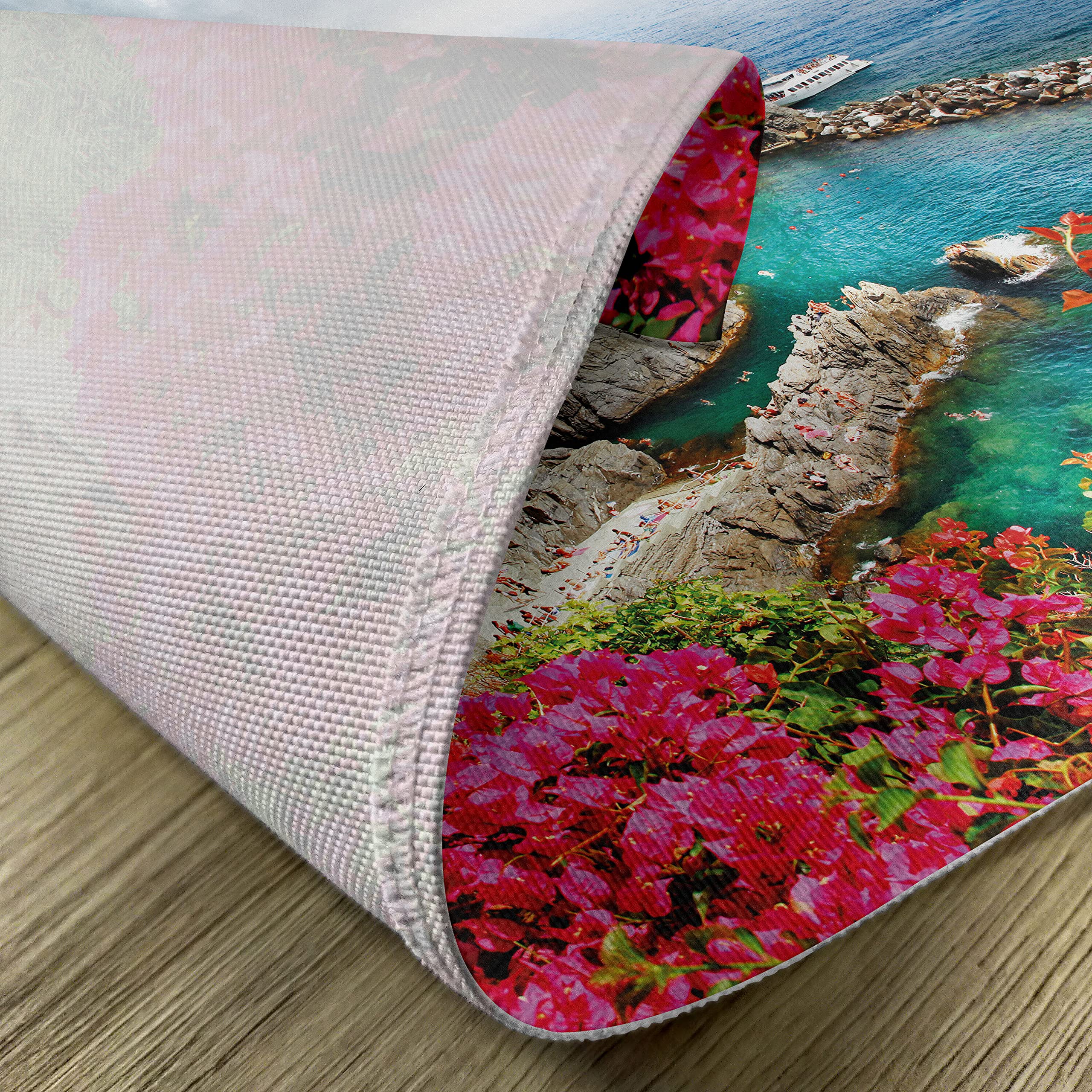 Set 4 Tovagliette Americane Harbour Stripe - Motivo Ancora Marittima - Lavabili - Viola, Blu, Pesca, Bianco - Foto 7