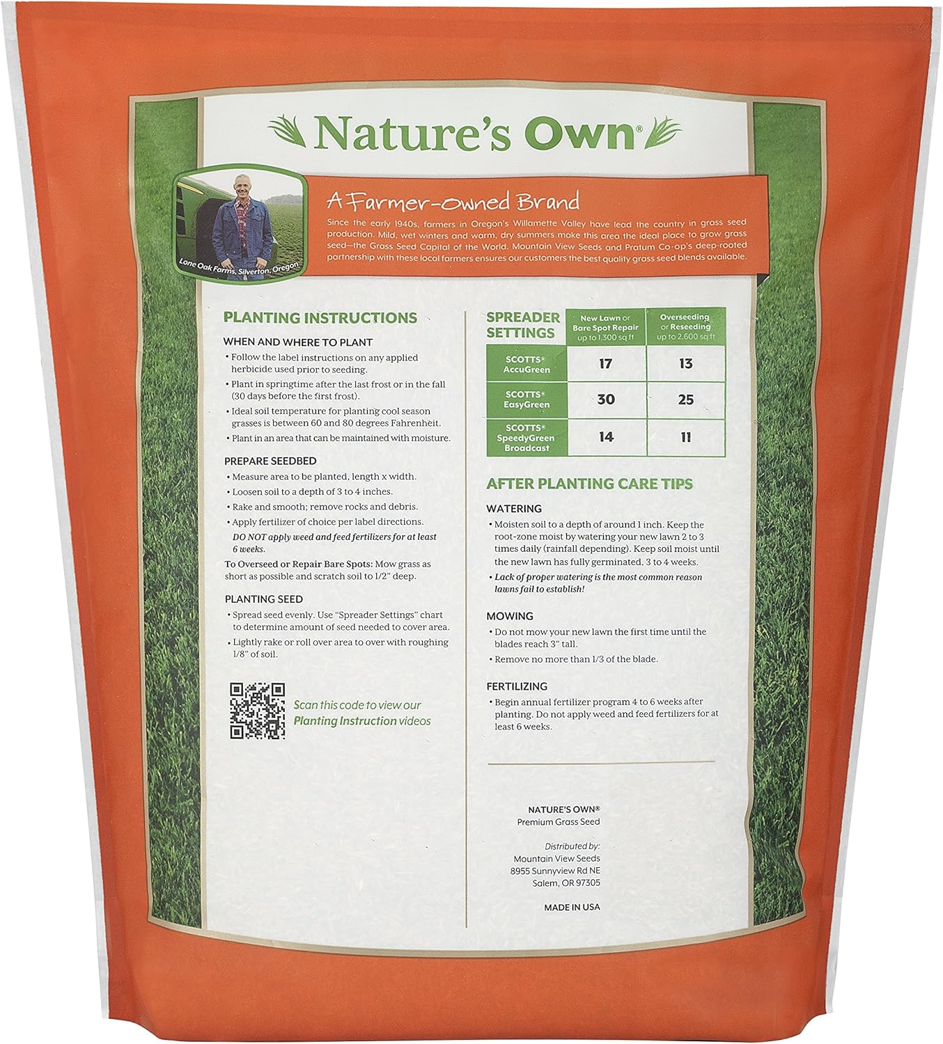 Mountain View Seeds Natures Own Triple Duty Mix Grass Seed, 3-pounds