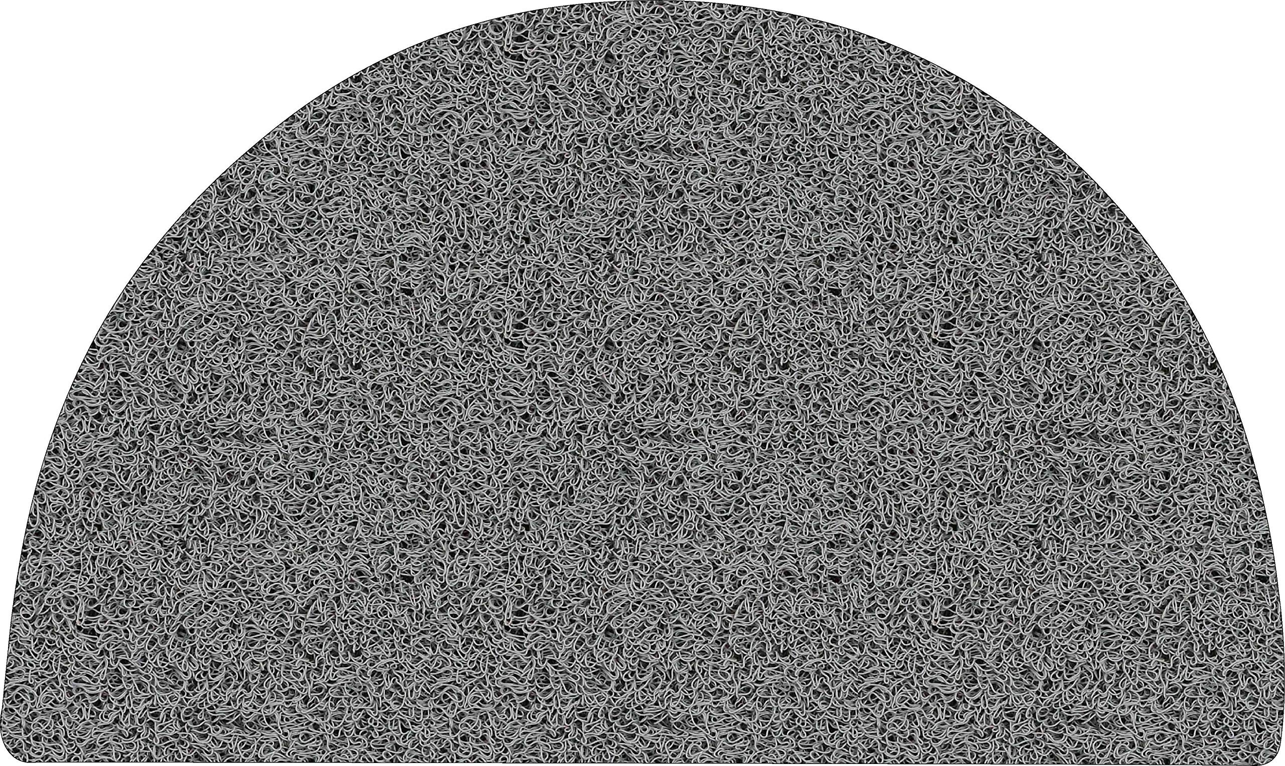 Nicoman Easy-Clean & Dirt-Trapper Barrier Half Circle Moon Doormat｜Non-Shedding & Jet-Washable Outdoor Spaghetti Doormats (Grey, 70x44cm)