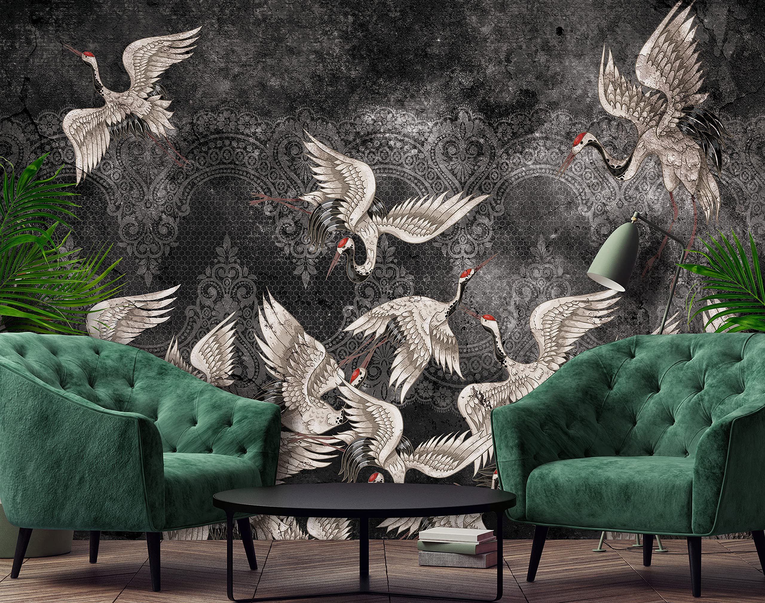 WallArena - Żurawie do tapet winylowych - VEXL (208 x 146 cm) 2 sztuki tapety do salonu i sypialni - - Tapety - Pokrycie ścian - Ściana funkcyjna i ściana ze zdjęciami - Żuraw