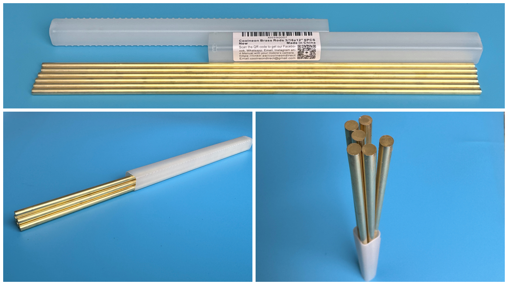 Image of 3 /16 inch Brass Rods 3 /16 x 12 in, 6 Pcs for Knife Making Knife Handles Pins Stock Knife Scale Solid Round Brass Rod Dowel Rivet Gunsmithing Crafts Modeling Hobby