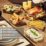 Razab 8 Cups / 63 Oz 2 Pack Large Glass Container Food Storage with Lids - Leakproof, BPA-Free Large Glass Meal Prep Container Ideal for Roasting Turkey, Store Leftover - Microwave & Oven Safe