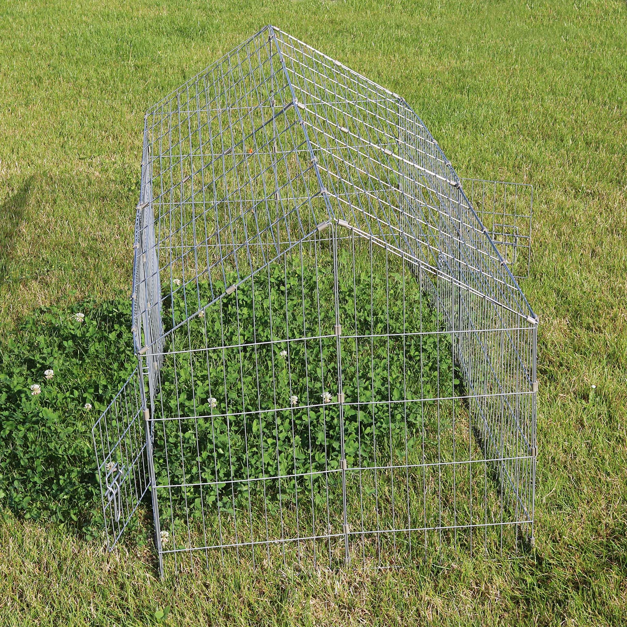 Wiltec Enclos pour Petits Animaux 1800x750x750 mm Acier Clôture avec Toit Grillagé