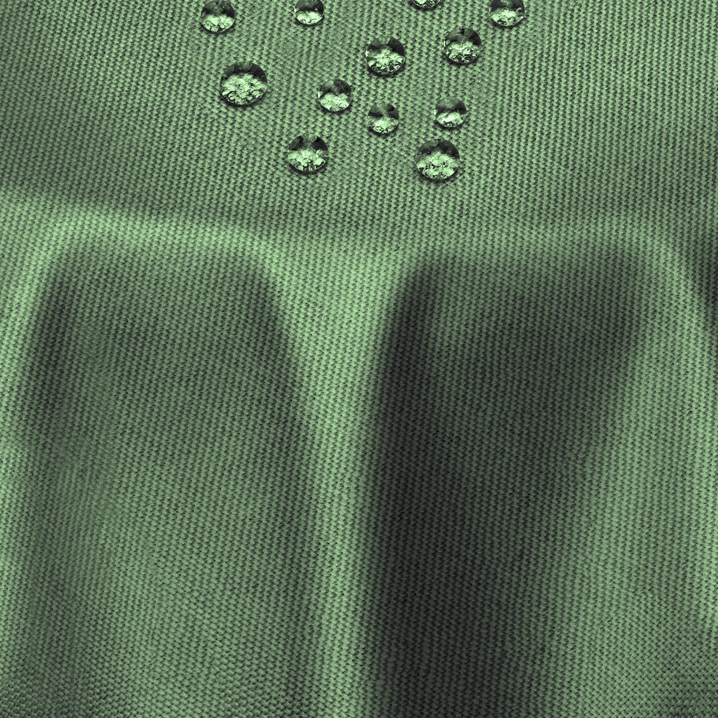 Dark Green Linen Look Tablecloth - Oval, 160 x 220 cm, Water-Repellent, Easy Care, Stain Protection, with Hem Edge