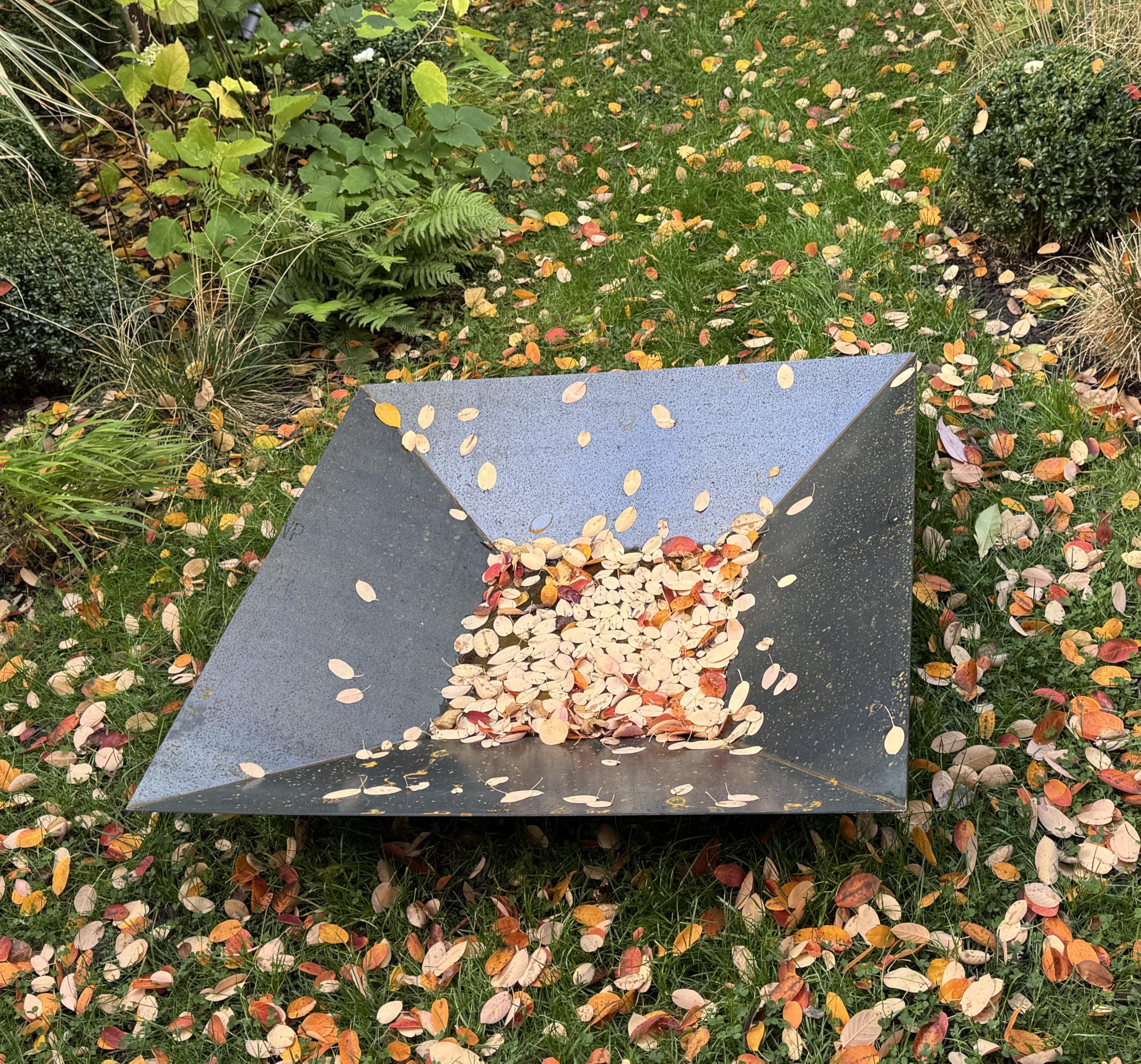 Braséro de Jardin Carré CORTEN 100cm | Vasque d'eau 2-en-1