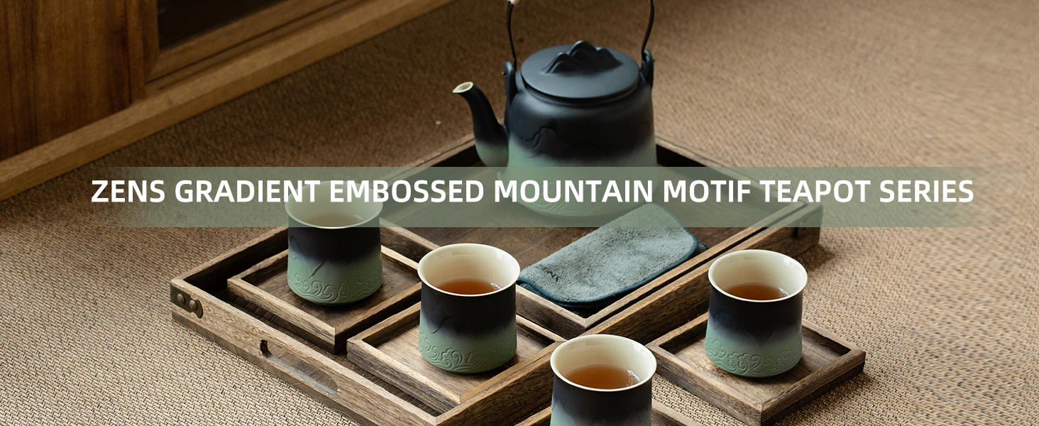 Amazon.com | ZENS Vintage Japanese Tea Set with 4 Tea Cups, 33.8