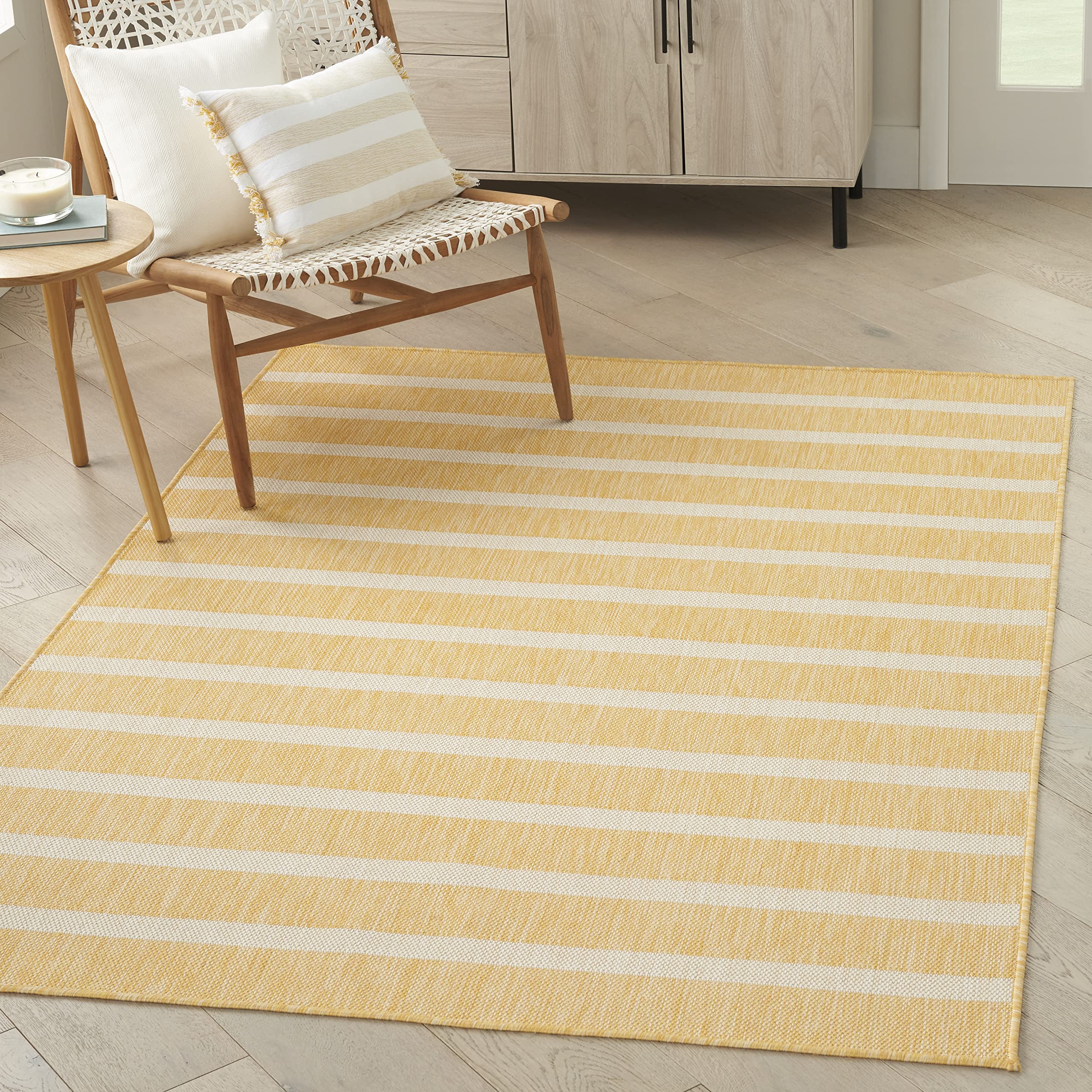 Amazon.com: Nourison Positano Indoor/Outdoor Yellow Ivory 4' x 6' Area ...