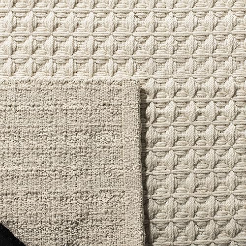 Miniatura 4 de SAFAVIEH Natura Collection - Alfombra de área de 5 x 8 pies, marfil, viscosa y lana hecha a mano, ideal para zonas de alto tráfico en sala de estar,