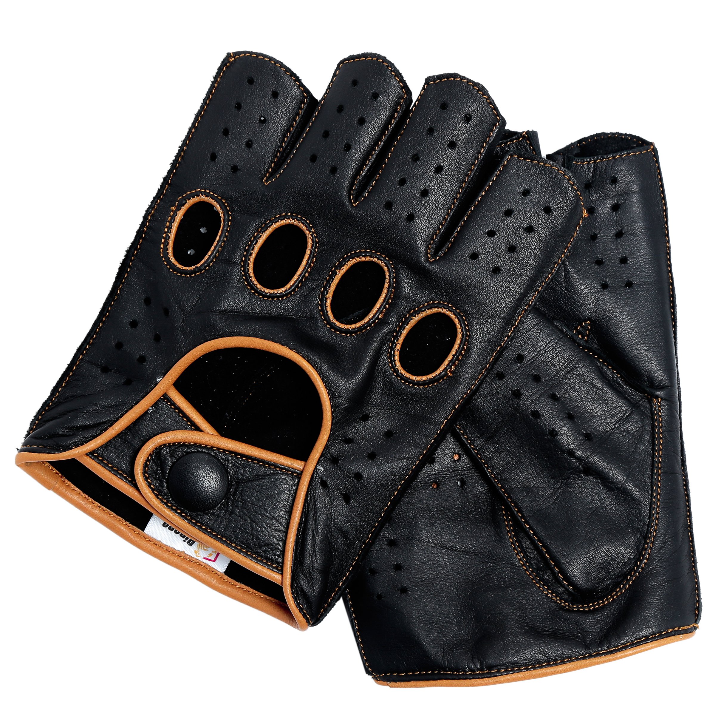 RiparoFingerless Gloves Men, Leather Fingerless Gloves for Driving,  Motorcycle, Riding, Costume, Cosplay and Cycling, Mens Gloves