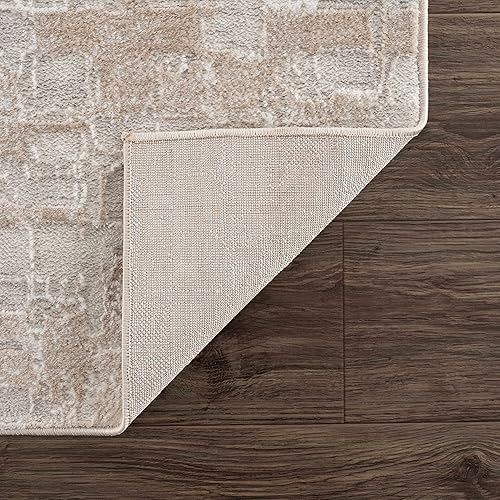 Miniatura 4 de Hauteloom Liverpool - Alfombra abstracta moderna para dormitorio, sala de estar, alfombra cuadrada de azulejos - Casa de campo bohemia