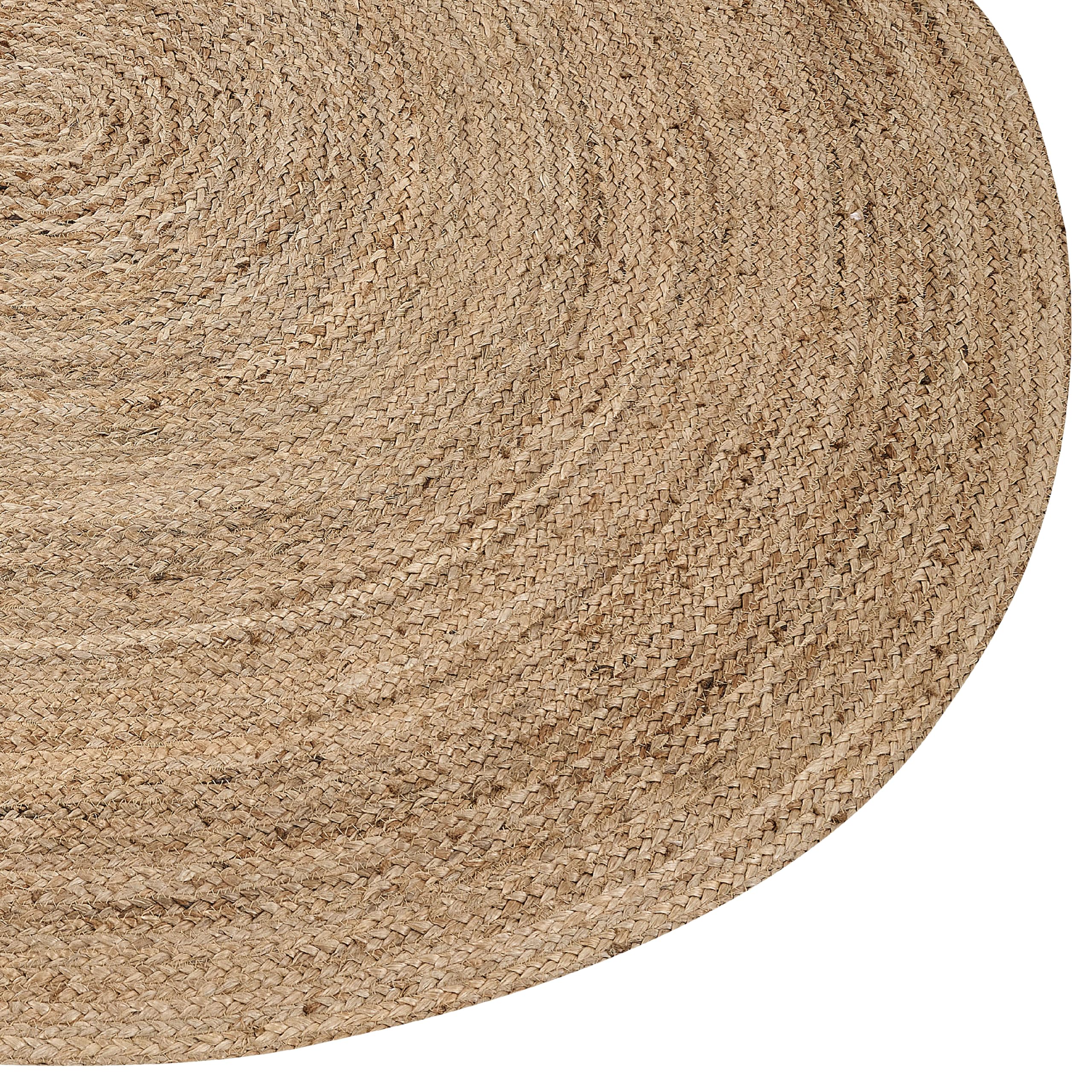 Dywan jutowy pleciony naturalny owalny 160 x 230 cm beżowy Demirci