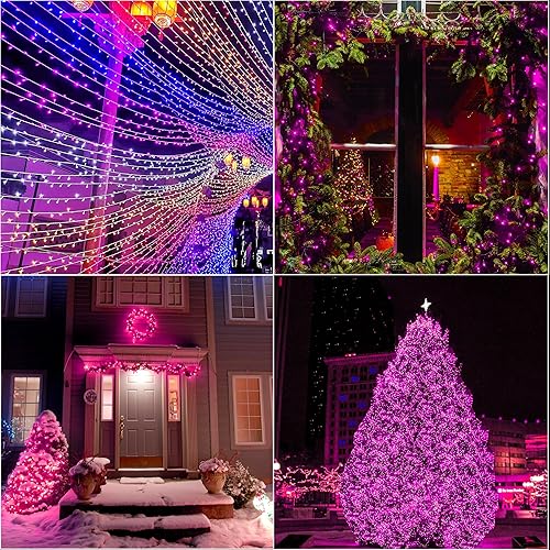 Miniatura 3 de LAMPHOME Mini luces decorativas de Navidad de 66 pies, 200 luces LED de alambre transparente con forma de hada estrellada, 11 modos de iluminación,