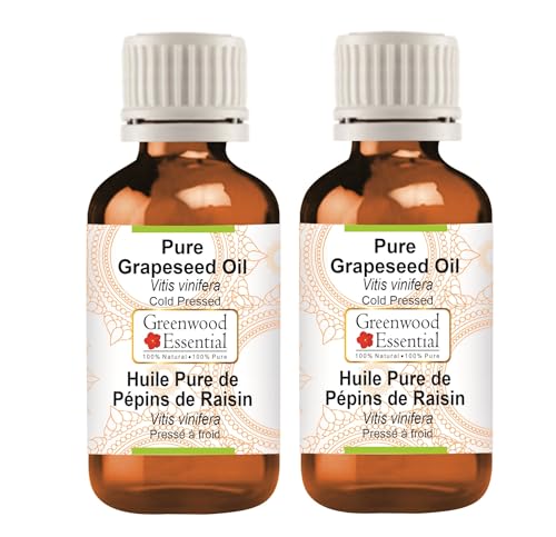 Huile de pépins de raisin pure naturelle Vitis vinifera pressée à froid, pack visage et cheveux