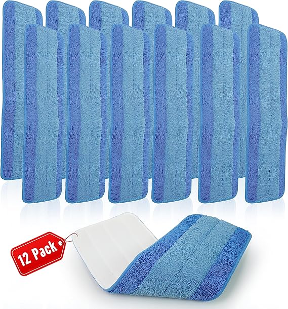 12Pcs 18 inch Microfiber Mop Pads Replacement For Bona Mop