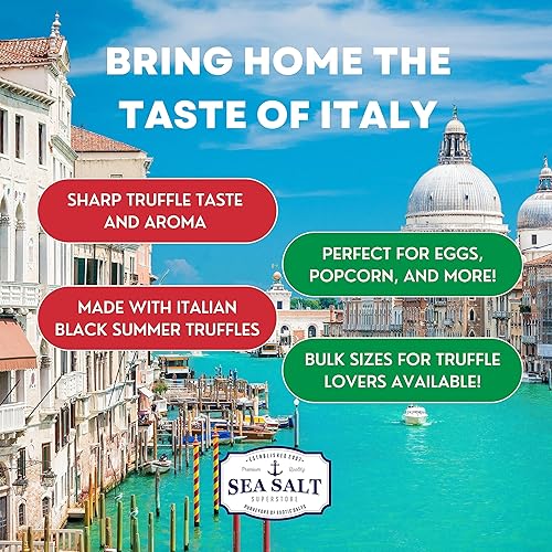 Miniatura 4 de Black Truffle Salt for Soups and Sauces – Infused Italian Salts with Natural Truffle Oil that Adds Flavor to Popcorn and Fries – 14 Oz Bag by Sea