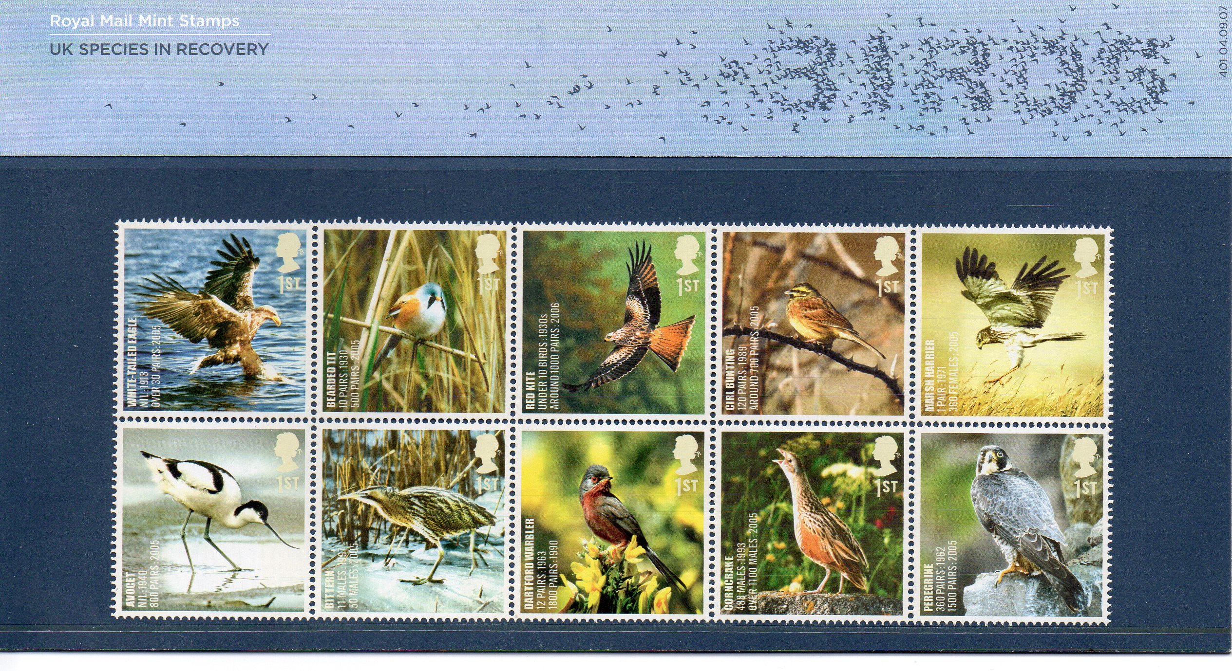 Royal Mail 2007 Birds Stamp Presentation Pack