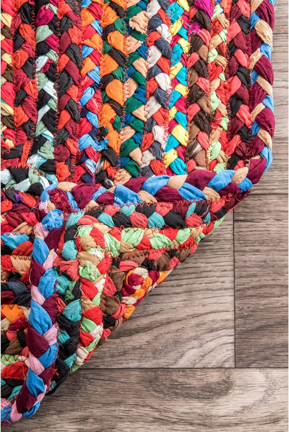 nuLOOM Tammara Bohemian Hand Braided Accent Rug, 3' x 5' Oval, Multi
