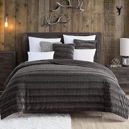 Miniatura 2 de Cathay Home Luxe - Manta de piel sintética de visón ultrasuave en relieve (tamaño matrimonialqueen, visón chocolate, 1 piezamantacolcha)