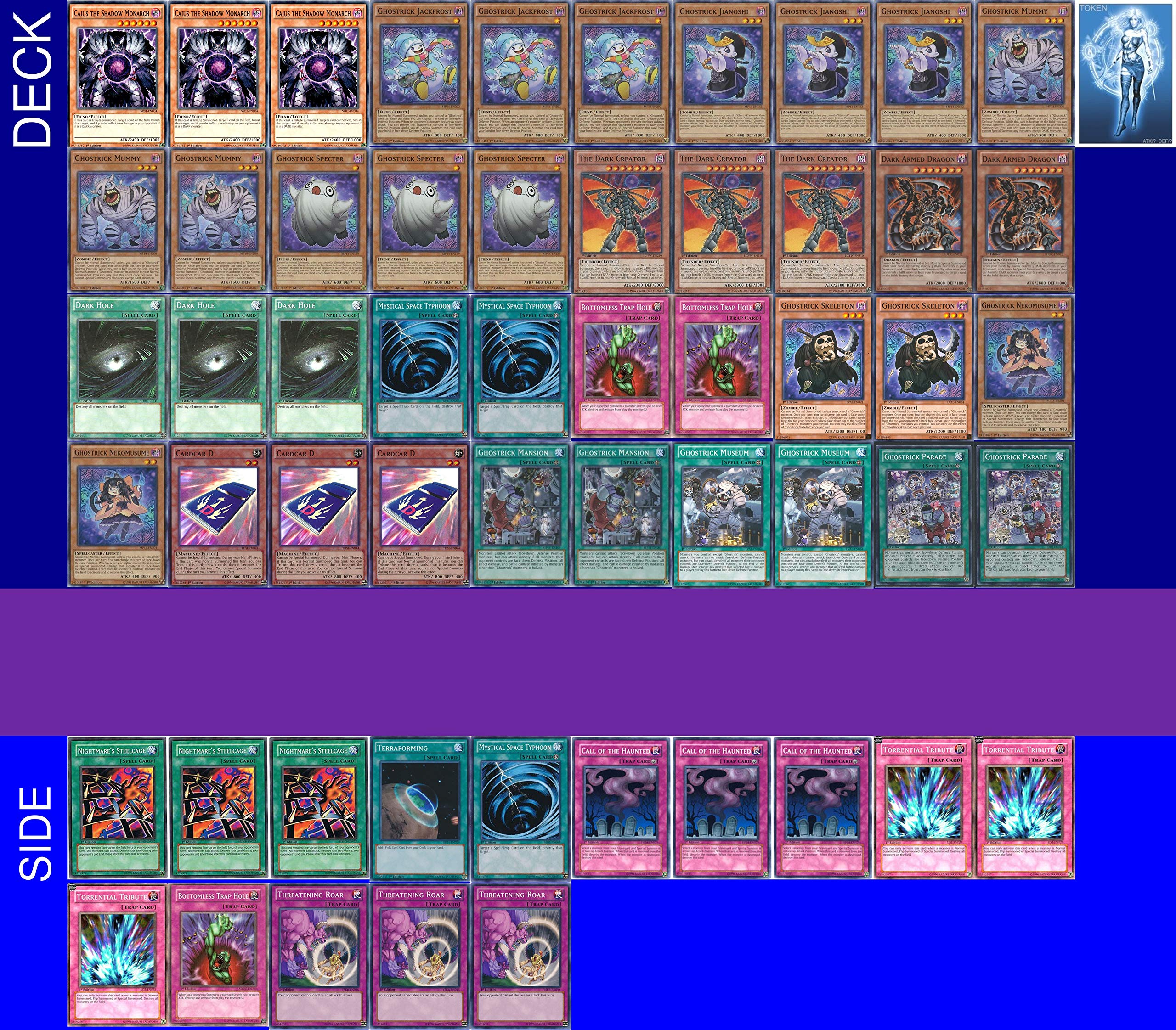 YU-GI-OH! YUGIOH Tournament Ready Ghostrick Deck con Cubierta Lateral  Completa y Exclusivo Token para Juegos Phantasm : Amazon.com.mx: Juguetes y  Juegos