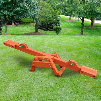 Gorilla Playsets 02-3002-cedar Wooden See-Saw - 96 in. W x 20 in. D x 20 in. H, Redwood, amber